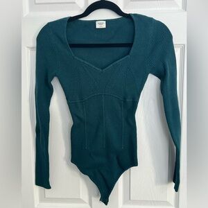 Abercrombie & Fitch Deep Teal Ribbed Bodysuit